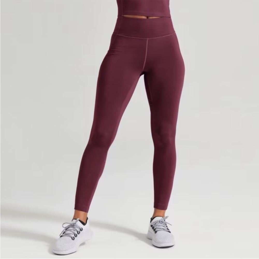 Allbirds Womens Natural Leggings Athletic Pants Aubergine Size Small NWT